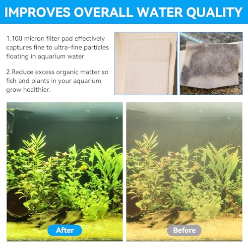 Aquarium Polishing Filter Pad, 100 Micron Water Polishing Pad for Aquarium Fish Tank Filter - Aquarium Filter Floss Media Pad Cut-to-Fit Ponds & Sumps For Crystal Clear Water (36" X 24"，1 Pack)