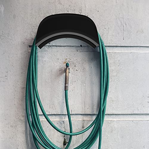 Gardzen Heavy Duty Hose Hanger Wall Mount, Hose Holder, Hook, Rack, Support for Outside, Black - size: 1 Pack