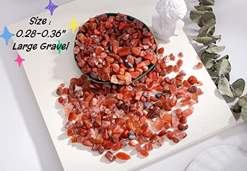 Red Carnelian Crystal Polished Rocks 0.3-0.4" Tumbled Reddish Brown Agate Stones Chips Quartz Stone Crushed Healing Crystals Natural Gem Home Decoration Aquarium Plants Vase Filler Ornament 0.6lbs - color: Red Carnelian, size: 0.55 Pound