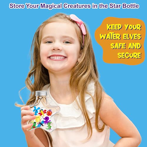 Kiditos Magic Water Elf Toy Kit for Kids, Color-Changing Magic Water Pets Craft Kit with 8 Color-Changing Gels, 10 Molds, Star Bottle, DIY Sensory STEM Gift for Girls Boys Ages 3+