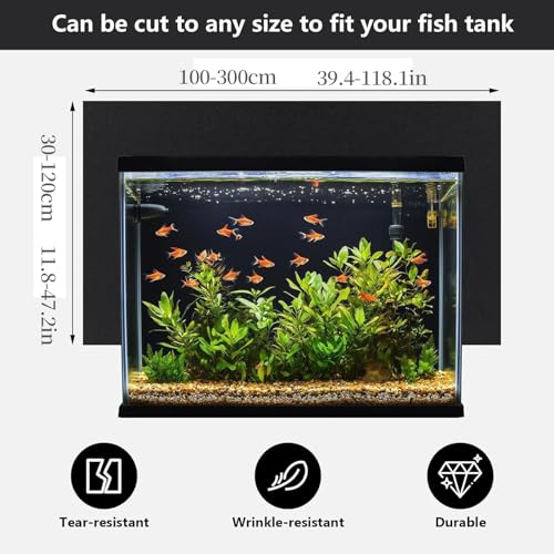 Black Matte Aquarium Background, Static Cling Opaque PVC Fish Tank Backdrop, No Glue, Reusable, Easy to Trim, Bubble-Free for Aquariums & Terrariums(70x200cm) - size: 70x200cm