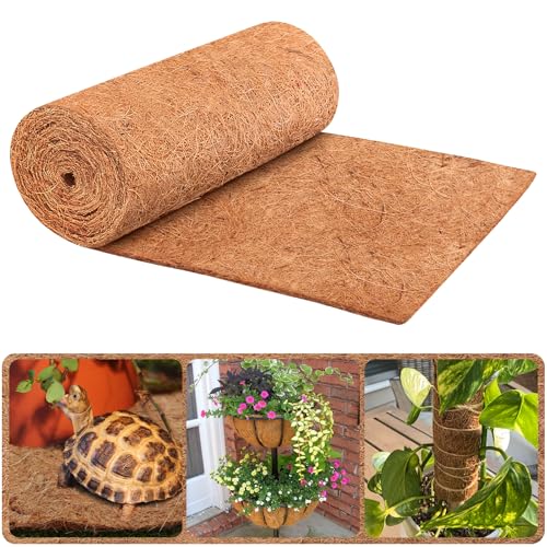 Legigo 12X80 Inch Natural Coco Liner Roll, Coconut Liners for Planter Window Box Hanging Basket, Coconut Coir Roll Coco Fiber Mat for Garden Decoration DIY Moss Poles Pet Pad Reptiles Carpet - size: 12x80 inch