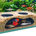 Black Underground Aquarium Cave Tunnel, PETG 3D Printed Fish Tank Cave Hideout with Smooth Surface, Two-Hole Aquarium Tunnel, Fish Tank Decor for Bettas, Shrimp, Corys, Loaches, Guppie, Snails