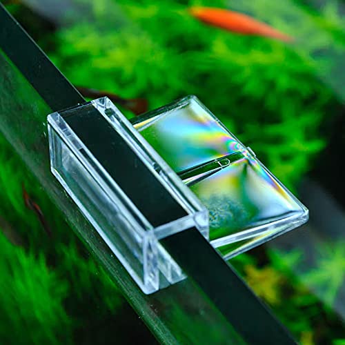 Saim Acrylic Aquarium Cover Clip,Clear Fish Tank Glass Cover Clip Support Holder,Universal Lid Clips for Rimless Aquariums (10mm), 8 PCS