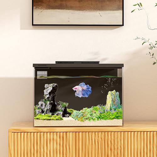 ERAARK 4 Gallon Betta Fish Tank,Smart APP Control Aquarium with Filter,Light,Water Pump,Self Cleaning