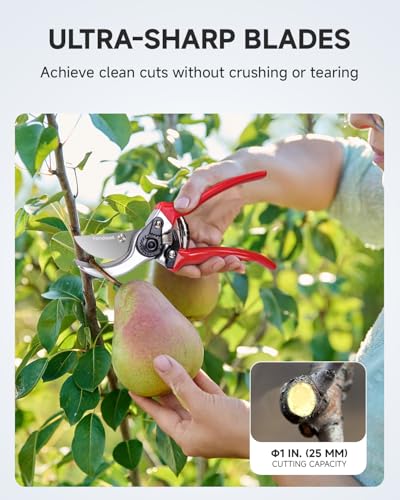 Fondwell 8.5" Bypass Pruning Shears for Gardening: Heavy Duty Garden Clippers Hand Pruners of High Cutting Efficiency - style: 8.5" Bypass