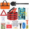 Nilight Car Emergency Kit with Jumper Cable, First Aid Kit Safety Assistance Tools for Travel Camping Outdoor Cars Truck SUV RV, Roadside Essentials with Flash Light - color: Essential Kit+Tool Set