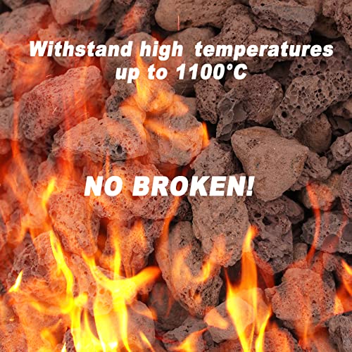 Skyflame 10LB Lava Rocks for Fire Pits, Fire Tables, Fireplaces, Garden Landscaping Decoration, Indoor and Outdoor Use, 1/10"-1/5" Natural Sizes, Red - color: Red, size: 1/10"-1/5"