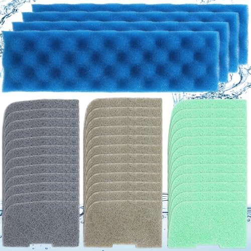 Filter Media compatible with Fluval 406/407, 40 PCS Replacement Parts Aquarium Filters includes Biological Sponge Foam, Ammonia Nitrite Phosphate Remover, Quick-Clear Polishing Pads - size: Basic Pack