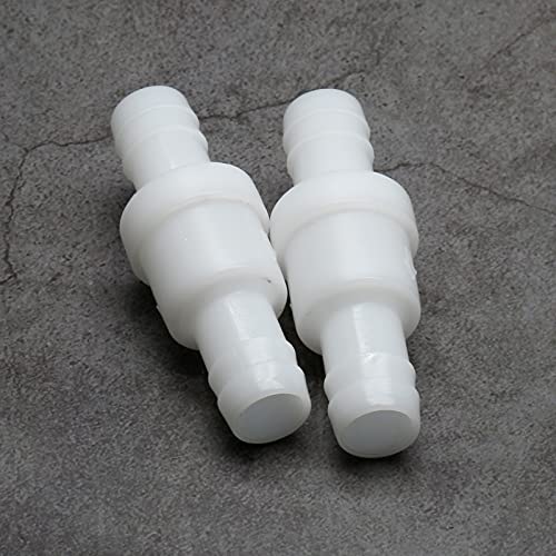 Check Valve 1/2" Plastic Barb Hose One Way Inline Check Valve Non Return Ozone Resistance PVDF for Fuel Gas Oil Water Air, Pack of 2 - size: 1/2 Inch