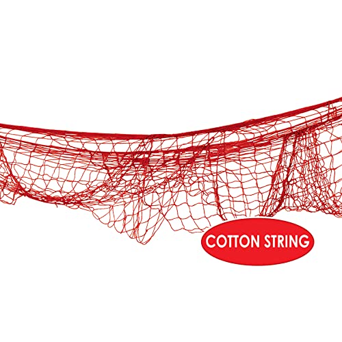Beistle Red Decorative Fish Netting, Beach Party Supplies for Ocean, Under-The-Sea or Pirate Themed Parties, Hawaiian Luau’s, Summer Beach Parties, 4’ x 12’ - color: Red, size: 4' x 12'