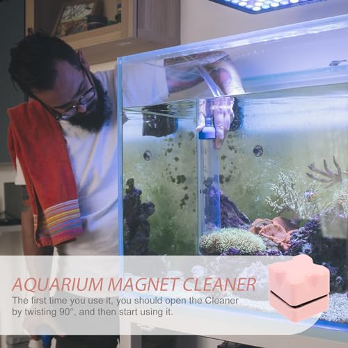 Magnetic Fish Tank Brush 1.25 Inch Aquarium Glass with Scraper for Small Fish Tank Accessories and