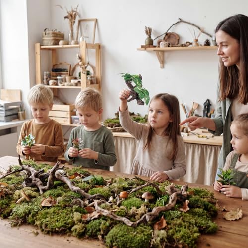 Veemoon Aquarium Driftwood Resin Decor with Cloth Leaf Plants and Driftwood Cave Realistic Fish Tank Landscape Ornament for Freshwater and Saltwater Aquatic Pets 6.69 X 4.33 X 3.93 Inch