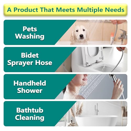 TRIPHIL Kink-free Shower Hoses Extra-long for Handheld Showerhead Hose Replacement Flexible Metal Shower Tube Extension Anti-twist 2 Brass Connectors Stainless Steel Sleeve Chrome 79 Inches - color: Chrome, size: 79 Inches