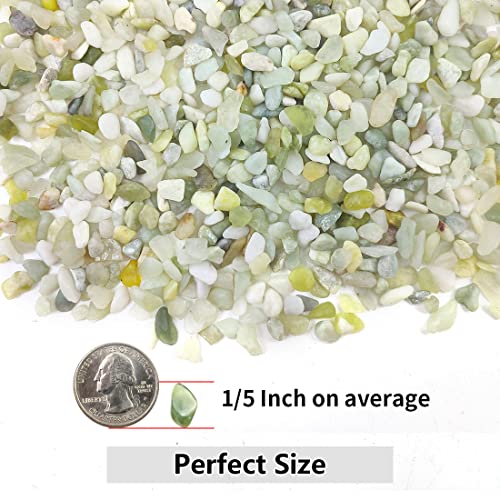 YISZM 5LB Succulent and Cactus Pebbles, 1/5 Inch Jade Natural Decorative Polished Stones, River Rocks for Plants, Vases and Outdoor Gardening - color: Jade, size: 5 Pounds