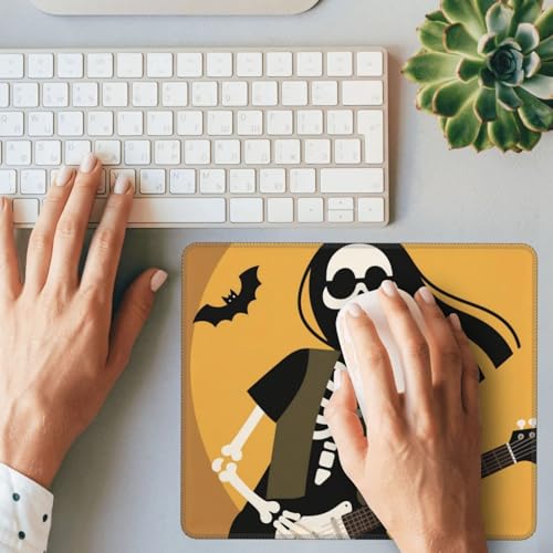 Skull Guitar Gaming Mouse Pad Non-Slip Rubber Base Square Mouse Mat for Home Computer Mousepad 8.3 X 10.3 in - color: Skull Guitar, size: 10.3L x 8.3W inches