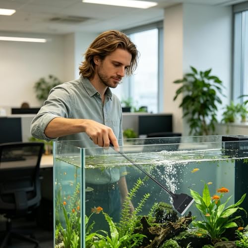 Portable Gravel Cleaner, Handheld Tank Scraper, Flexible Habitat Tool, Aquarium Substrate Maintenance Kit, Fish Tank Photography Accessory, Aquatic Gear for Hobbyists, Enthusiasts, Restaurants