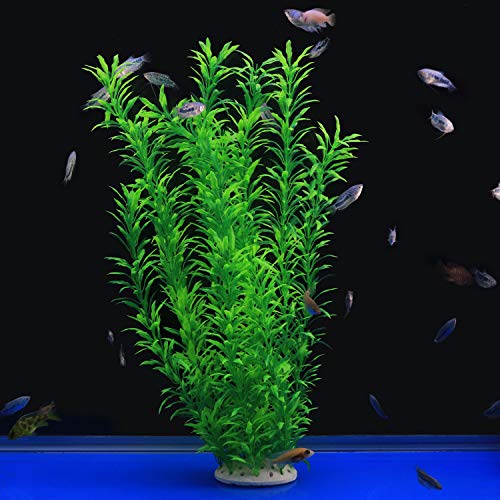 Tall Green Leaves Aquarium Décor Plastic Plants Extra Large 20 Inches Ch0701