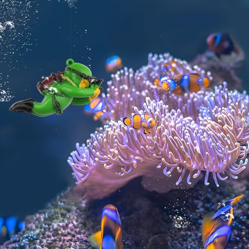 onesimcr Floating Fish Tank Decorations, Aquarium Decorations, Lovely Diver Fish Tank Decorations, Floating Device Fish Tank Accessories，Suitable for All Kinds of Fish Tanks(Dark Green)… - color: Dark Green