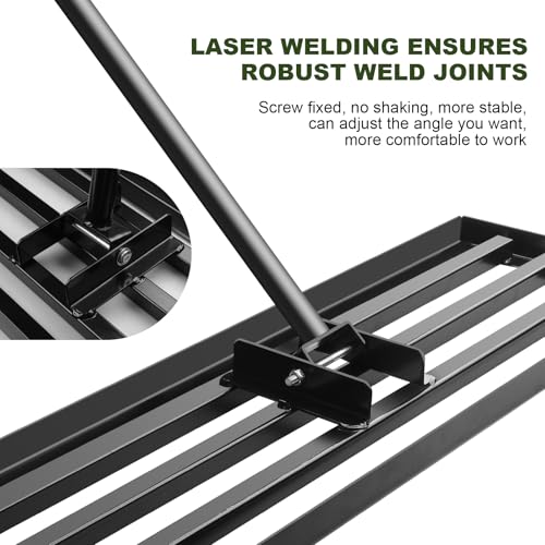Lawn Leveling Rake for Yard Soil with 7 Feet Adjustable Handle Lawn Leveler, Heavy Duty Yard Leveling Rake Tool Anti-Flip for Soil Golf Courses/Yard Rakes for Lawns (30"x10" rake) - size: 30"x10" rake