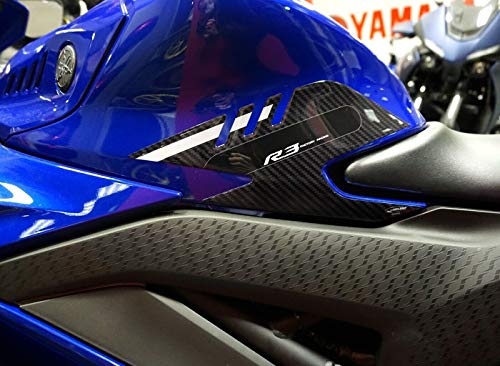 labelbike - 3D Stickers Motorcycle Tank Sides Protection and Decoration in Resin Compatible with Yamaha R3 2019-2025 - size: Tank side