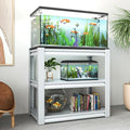 3-Tier Metal Aquarium Stand, 34" W x 18" D x 31.5" H, Adjustable Heavy Duty Fish Tank Rack, 660 lbs Capacity, Antique White (Antique White) - color: Antique White