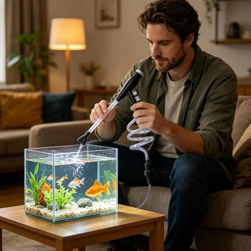 Manual Hand Pump Cleaner, Aquarium Gravel Vacuum Cleaner Tool, 170cm Hose with Strong Suction, Flexible Siphon Pump, Fish Tank Cleaners with Portable Design, Water Change for Aquarium