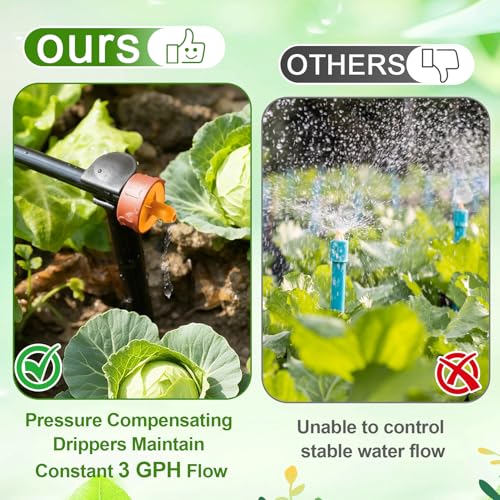 30Pcs 3 GPH Pressure Compensating Irrigation Drippers, Watering Spot GPH Dripper Drip Emitters Heads Constant Flow Outlet Heads for 1/4 Inch Irrigation Tubing for Garden Irrigation System - color: 3 GPH 30PCS