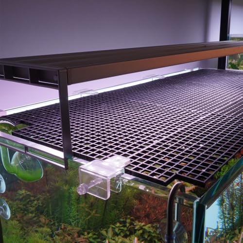 LINLAN Fish Tank Anti-Jump Set, Aquarium Lid, 8 Pieces Plastic Grid with 6 Brackets and 20 Cable Ties, Cover for Rimless Aquarium - color: Black, size: S