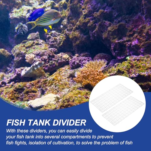 uxcell 4Pcs Aquarium Fish Tank Divider, 12x6 Inch Plastic Egg Crate Light Diffuser Grid Filter Bottom Partition Separator with Sucker Clips and Suction Cups for Aquarium, Clear