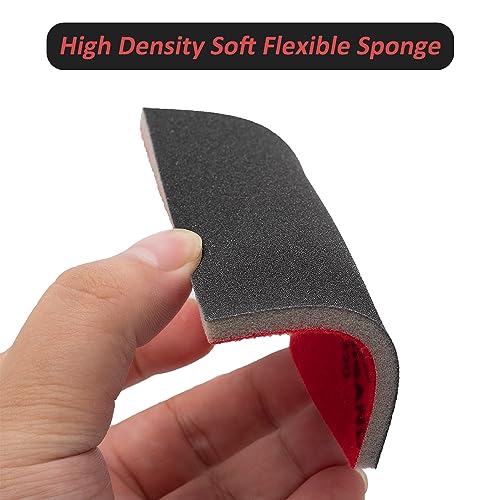 16pcs Sanding Sponge Pads (320-3000) 8 Assorted Grit 3.9 x 3.0 x 0.2 Wet Dry Ultra Fine Hand Sanding Sponges, Flexible Soft Foam Sand Block for Drywall, Model Hobby, Corner Contour, Metal Wood