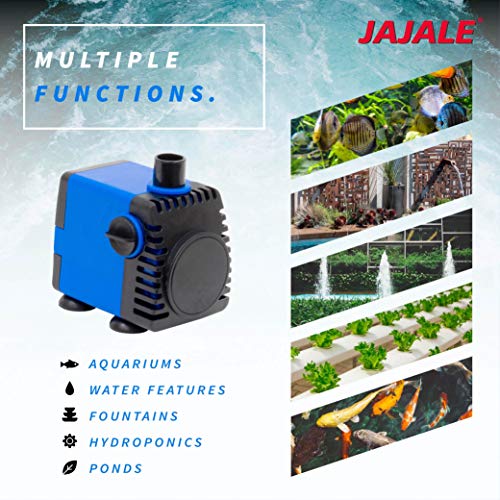 211 GPH Submersible Water Pump - Adjustable Quite Aquariums, Fountains, Hydroponics, and Pond Pump, 5.1ft Lift, 18W - 2 Pack - color: Blue; 2 Pack, size: 211 GPH