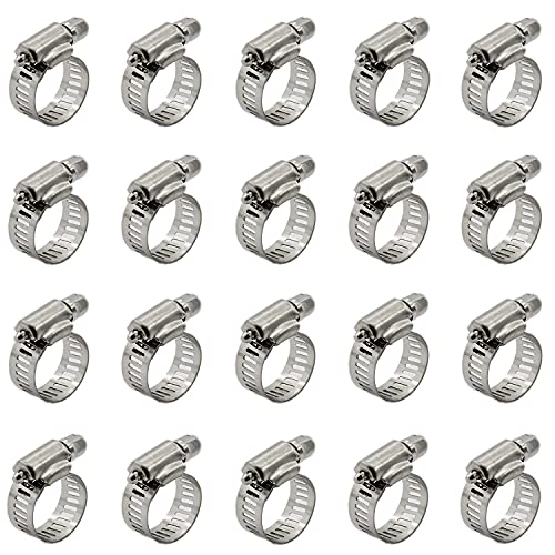 20PCS Cable Clamp,TTZEZE Adjustable 304 Stainless Steel Duct Clamps Hose Clamp Pipe Clamp Air Ducting Clamp Worm Drive Hose Clamps Tube Clamp Metal Clamp Pipe Hoop,Pipe or Wire Cord Installation - size: Adjustable: 13-23mm/0.51-0.91''
