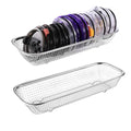 2Pack Stainless Steel Tumbler Cup Lid Organizer Inside Cabinet, Mason Jar Lid Holder, Rectangular Basket for Storage of Silverware, Chopsticks, straws and Utensils - style: SilverModern-2pack