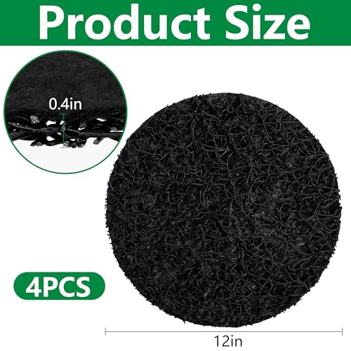 4 Pack Pot Mesh Drainage Discs, 12 Inch Thickened Drainage Hole Insert Pads, Reusable Plant Pot Bottom Mesh Mats for Indoor Outdoor Gardening to Prevent Soil Loss and Keep Root Healthy - color: 12 Inch-4 Pcs