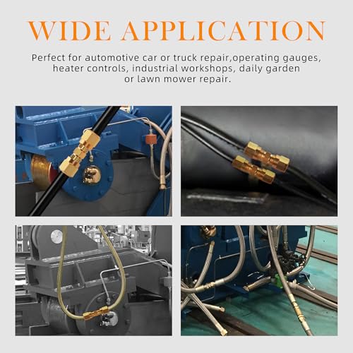 48 PCS DOT Brass Compression Air Brake Nylon Tubing Fittings,1/4" 1/8" 3/8" 1/2" 5/16" OD Straight Union Fitting Assortment Kit, DOT Air Line Fittings for Truck or Industrial Air System - size: 48pcs-1/4"/1/8"/3/8"/1/2"/5/16" Kit, style: DOT Air Brake Lin