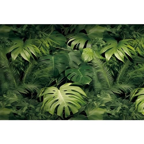 AWERT 36x18 inches Tropical Leaves Terrarium Background Polyester Reptile Habitat Background Rainforest Aquarium Background - size: 36x18in/90x45cm
