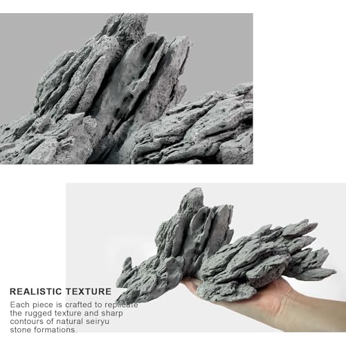FZONE Aquarium Rocks Aquascaping, Resin Seiryu Rock for Aquascaping - size: 07: Seiryu Stone: 13''×6.3''×5.9''