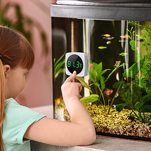 PAIZOO Aquarium Thermometer, LED Digital Fish Tank Thermometer, White | 5s Refresh, High Accurate to ±0.9℉, 8000+ Hours Lifespan, Thermometer for Fish tank, Betta, Axolotl, or Aquatic Pet