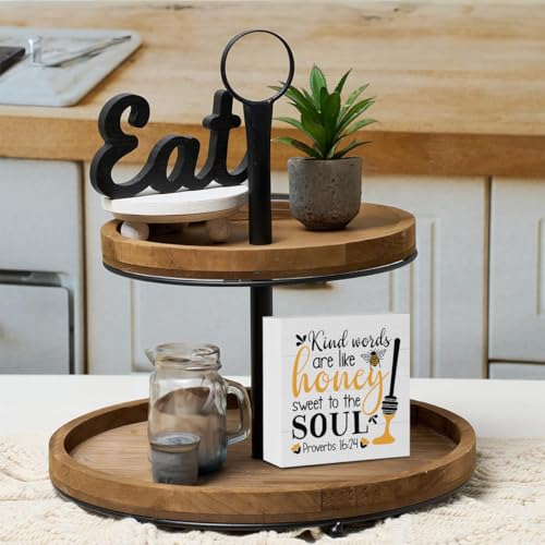 Summer Decorations for Home Summer Decor for Table Cute Bee Sign Honey Bee Decor Gifts for Women Decorations for Office Desk Shelf Cubicle 5 X 5 Inch - color: Kind