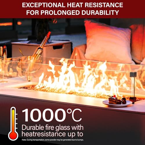 NUPICK 10 Pound Fire Glass, 1/2 Inch Shiny Fire Pit Glass, Tempered Firepit Glass Rock for Propane or Natural Gas, Glass Rocks for Fire Pit Table, Fireplace Glass for Landscaping, Red - color: Red, size: 10 Pound (1/2")