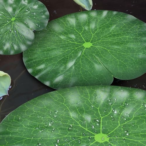 6Pcs Floating Lily Pads for Ponds: Realistic Lily Pads Leaves, Artificial Floating Foam Lotus Leaves Pond Decor for Pond Pool Koi Fish Patio Aquarium