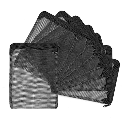 Aquarium Filter Media Bags for Aquarium with Zipper, Reusable Strong Polyester Fine Mesh Bag for Activated Carbon, Bio Filter Balls, Ceramic Rings, Filter Stones, Biospheres 8 Pack 7.8" x 5.9"