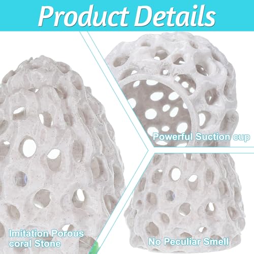Shrimp Dome Hide, Shrimp Tank Accessories, Shrimps Hides for Aquarium, Gray ABS Shrimps Cave with Suction Cup, Fish Tank Decor for Small Fish Guppy Hiding Resting