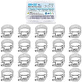 TICONN 20PCS Hose Clamp Set - 1/4''–7/16'' 304 Stainless Steel Worm Gear Hose Clamps for Pipe, Intercooler, Plumbing, Tube and Fuel Line - size: SAE Micro#4 20PCS 1/4"~7/16"