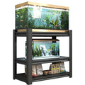 3 Tier Fish Tank Stand 20-30 Gallon, Heavy Duty Metal Storage Shelving, Shelf Adjustable, 34 "W x 18 "D x 31"H, Aquarium Stand for Reptile Terrarium Stand & Garage Home Office Storage Rack (Black) - color: Black