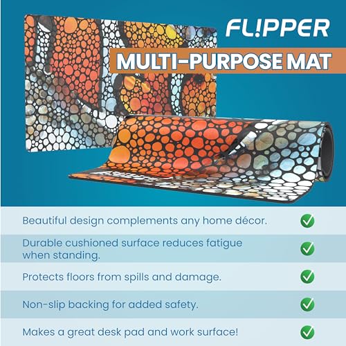Flipper Luxurious Waterproof Aquarium Mat, Ideal for Fish Tank Cleaning, Anti-Slip Door Mat with Custom Art, Computer Mat, and Desktop Mat - Long Lasting and Durable - color: Clownfish