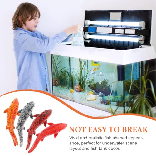 Veemoon 5 Pcs Resin Fake Fish, 2.16 Inch Mini Aquarium Ornament, Artificial Goldfish Figurines Decor Glass Terrarium Fish Tank Ocean Landscape