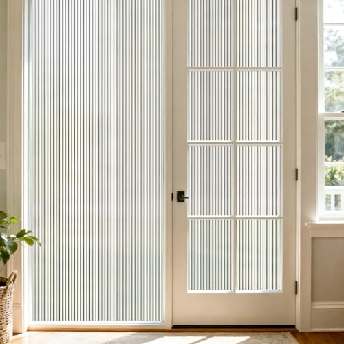 Reeded Glass Window Privacy Film, Static Cling, 35.4"x78.74" - color: Reeded, size: 35.4" x 78.7"