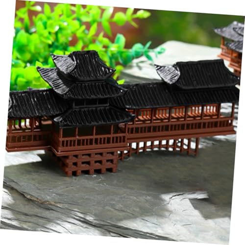 Mini Pagoda Bridge Ornament for Zen Garden Japanese Pavilion Decoration Micro Landscape Decor for Aquariums and Bonsai Outdoor Garden Accessories